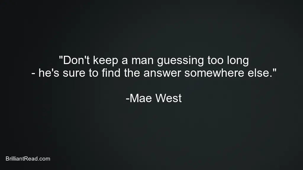 Mae West Quotes for Women