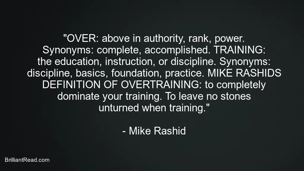 Mike Rashid Bodybuilding advice
