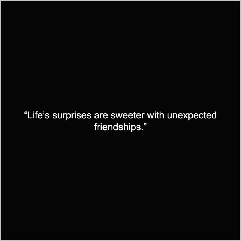 surprise friendship with new people quotes captions