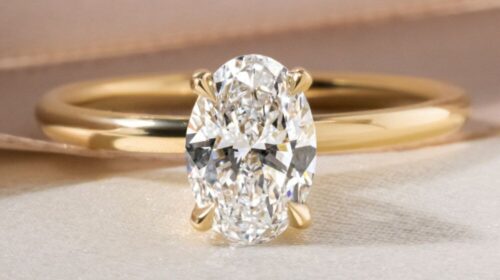 1 carat oval diamond ring gold